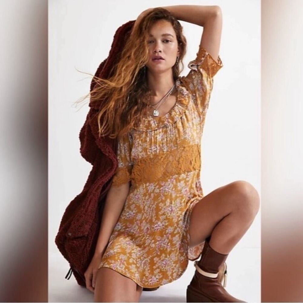 Floral Mustard Dress
